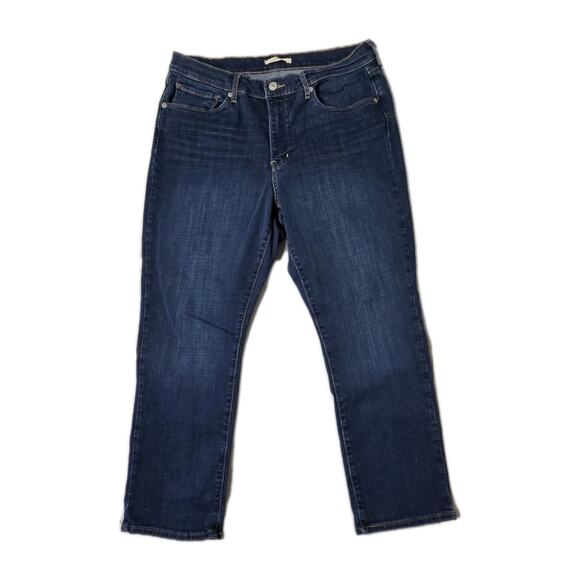 Levi's Denim - Levi's Classic Straight Jeans Women's Mid Rise Dark Wash Stretch Denim W33 L28